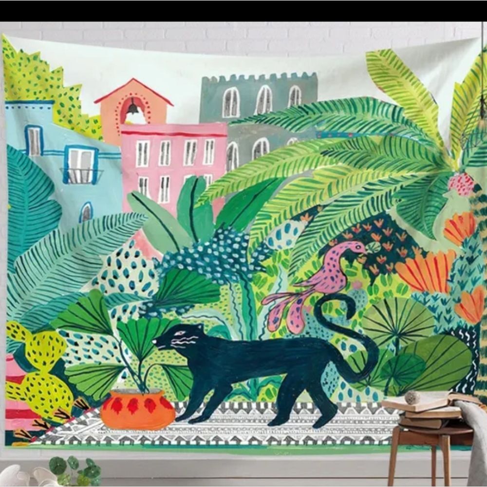 Black Leopard Jungle Tapestry